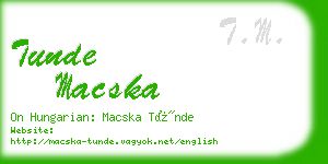 tunde macska business card